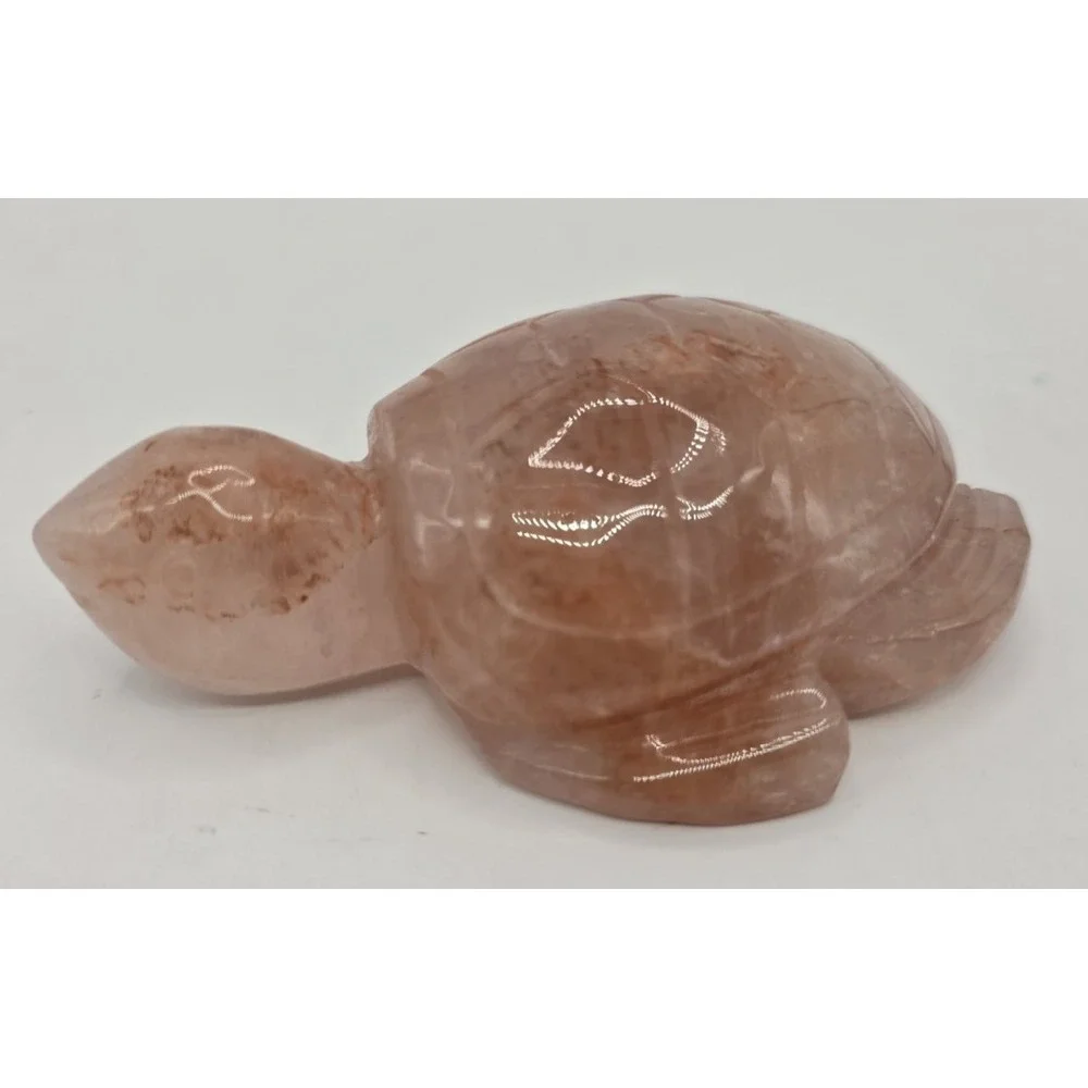 Natural Red Fire Quartz Hematoid Carved Turtle 4